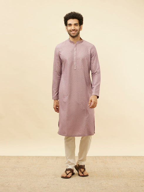Manyavar Lilac Purple Sequined Kurta Set