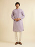 Manyavar Soft Purple Lattice Patterned Chikankari Inspired Kurta Set
