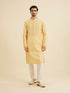 Manyavar Daffodil Yellow Lattice Patterned Chikankari Inspired Kurta Set