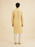 Manyavar Daffodil Yellow Lattice Patterned Chikankari Inspired Kurta Set