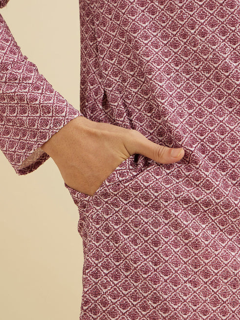 Manyavar Dusty Pink Charm Kurta Pajama