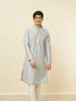 Manyavar Glacier Grey Sequined Patterned Kurta Set