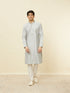 Manyavar Glacier Grey Sequined Patterned Kurta Set