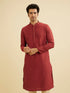 Manyavar Rust Red Embroidered Kurta Set With Sequin Work