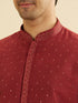 Manyavar Rust Red Embroidered Kurta Set With Sequin Work