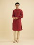Manyavar Rust Red Embroidered Kurta Set With Sequin Work