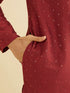 Manyavar Rust Red Embroidered Kurta Set With Sequin Work