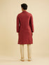 Manyavar Rust Red Embroidered Kurta Set With Sequin Work