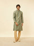 Manyavar Tropical Blue Diamond Patterned Kurta Set