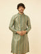 Manyavar Tropical Blue Diamond Patterned Kurta Set