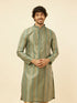 Manyavar Tropical Blue Diamond Patterned Kurta Set
