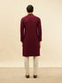 Manyavar Deep Maroon Chikankari Embroidered Sequinned Kurta Set