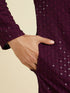 Manyavar Festive Purple Viscose Kurta Pajama
