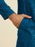 Manyavar Elegant Teal Blue Kurta Pyjama