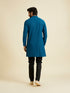 Manyavar Elegant Teal Blue Kurta Pyjama