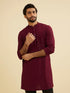 Manyavar Maroon Red Chikankari Sequinned Kurta Set