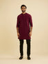 Manyavar Maroon Red Chikankari Sequinned Kurta Set
