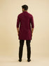 Manyavar Maroon Red Chikankari Sequinned Kurta Set