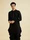 Manyavar Elegant Black Viscose Kurta Patiala
