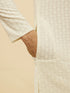 Manyavar Soft Cream Chikankari Sequinned Kurta Set