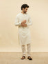 Manyavar Soft Cream Chikankari Sequinned Kurta Set