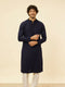 Manyavar Navy Blue Chikankari Sequinned Kurta Set
