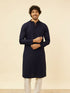 Manyavar Navy Blue Chikankari Sequinned Kurta Set