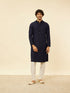 Manyavar Navy Blue Chikankari Sequinned Kurta Set