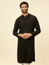 Manyavar Charcoal Black Chikankari Sequinned Kurta Set
