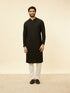 Manyavar Charcoal Black Chikankari Sequinned Kurta Set