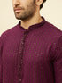 Manyavar Jamun Purple Chikankari Sequinned Kurta Set