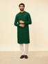 Manyavar Hunter Green Chikankari Sequinned Kurta Set