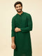 Manyavar Hunter Green Chikankari Sequinned Kurta Set