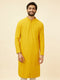 Manyavar Mustard Yellow Chikankari Sequinned Kurta Set