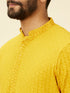 Manyavar Mustard Yellow Chikankari Sequinned Kurta Set
