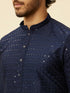 Manyavar Sapphire Blue Chikankari Sequinned Kurta Set