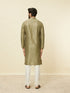 Manyavar Mushroom Grey Sequined Patterned Kurta Set