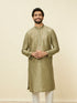 Manyavar Mushroom Grey Sequined Patterned Kurta Set