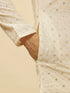 Manyavar Light Cream Lattice Patterned Sequinned Kurta