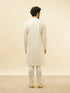 Manyavar Light Cream Lattice Patterned Sequinned Kurta