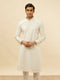 Manyavar Bright Cream Dotted Sequinned Kurta Set