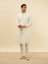 Manyavar Bright Cream Dotted Sequinned Kurta Set