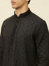 Manyavar Midnight Black Sequined Kurta Set