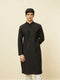 Manyavar Midnight Black Sequined Kurta Set