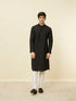 Manyavar Midnight Black Sequined Kurta Set