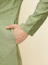 Manyavar Sage Green Sequined Kurta Set