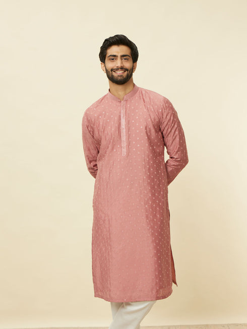 Manyavar Conch Shell Pink Sequined Kurta Set