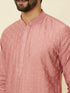 Manyavar Conch Shell Pink Sequined Kurta Set