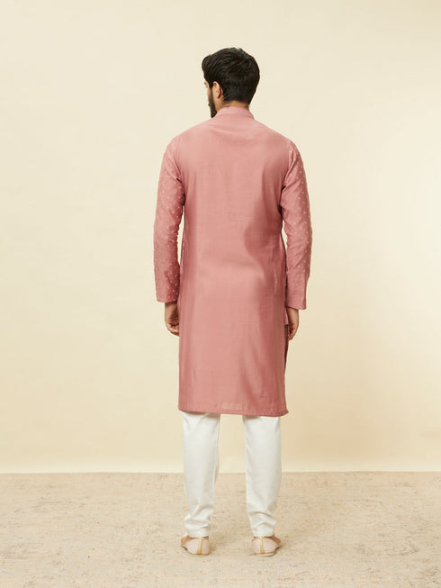 Manyavar Conch Shell Pink Sequined Kurta Set