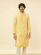 Manyavar Crayola Yellow Floral Buta Patterned Kurta Set